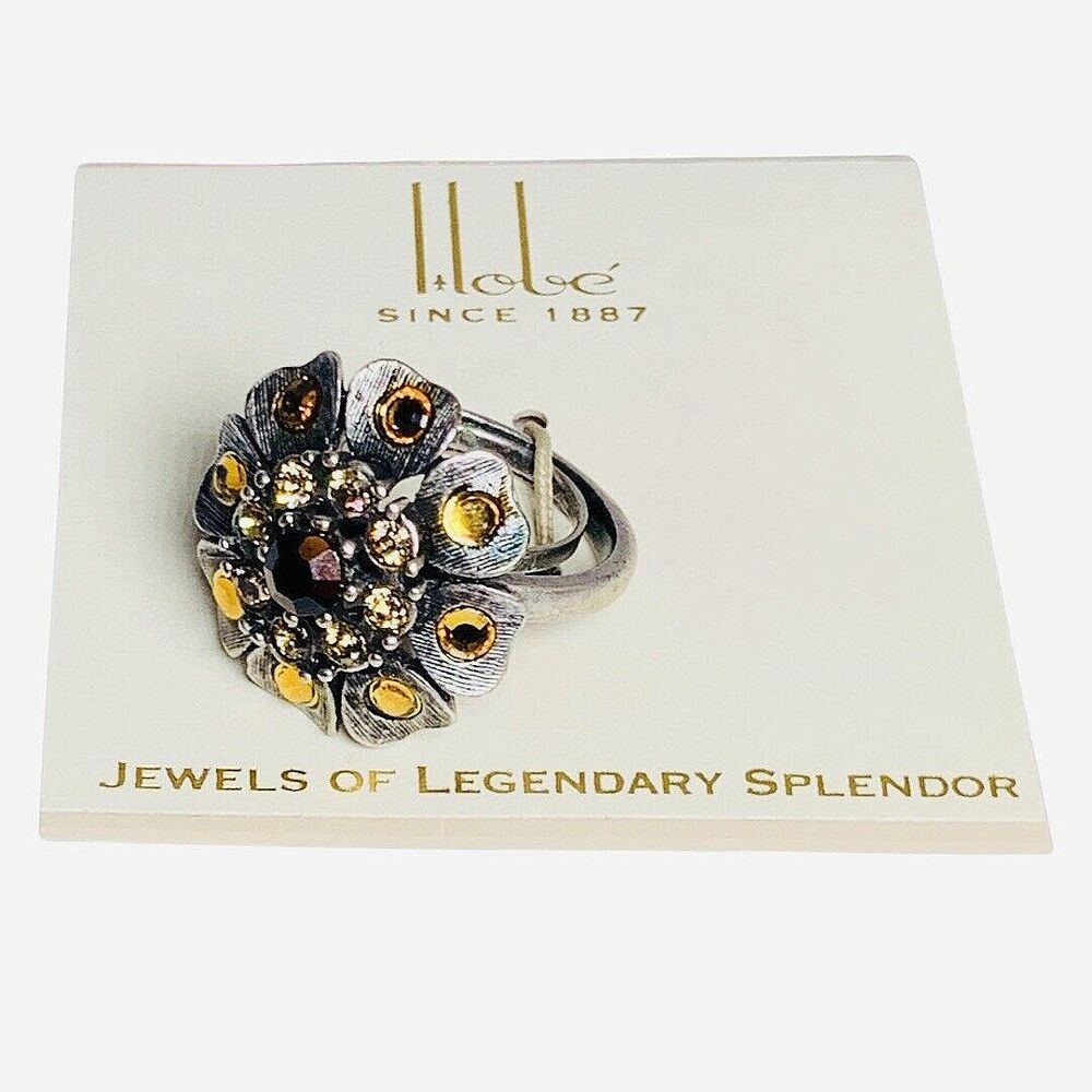Hobe Ring Crystal Flower Sz 7 Jewels Of Legendary Splendor